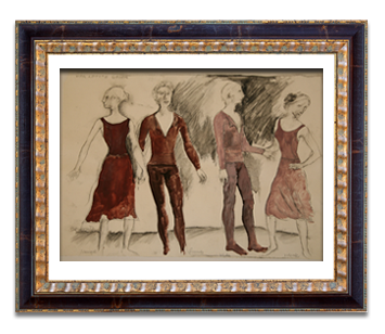 costume sketch from nureyev's 1978 tour with the dutch national ballet